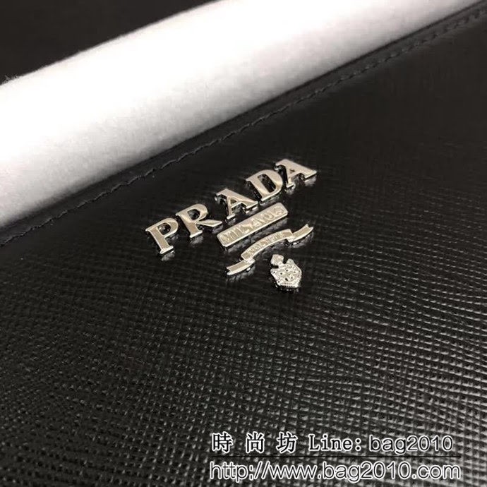 PRADA普拉達 經典款 十字紋牛皮 大號單拉鏈錢包 1M1188 DD1837